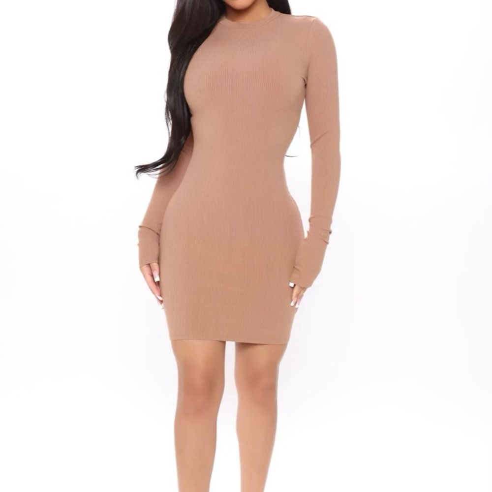 Fashion nova snatched nude mini dress